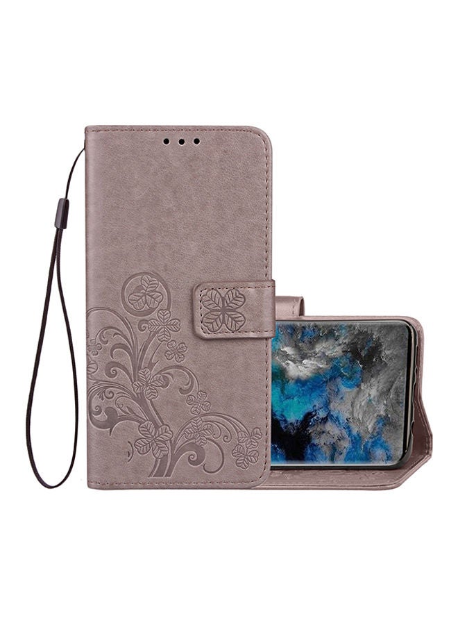 NIBEMINENT Wallet Cover With Card Slots For Samsung Galaxy S9 Lucky Clover Pressed Flowers  - Image 3