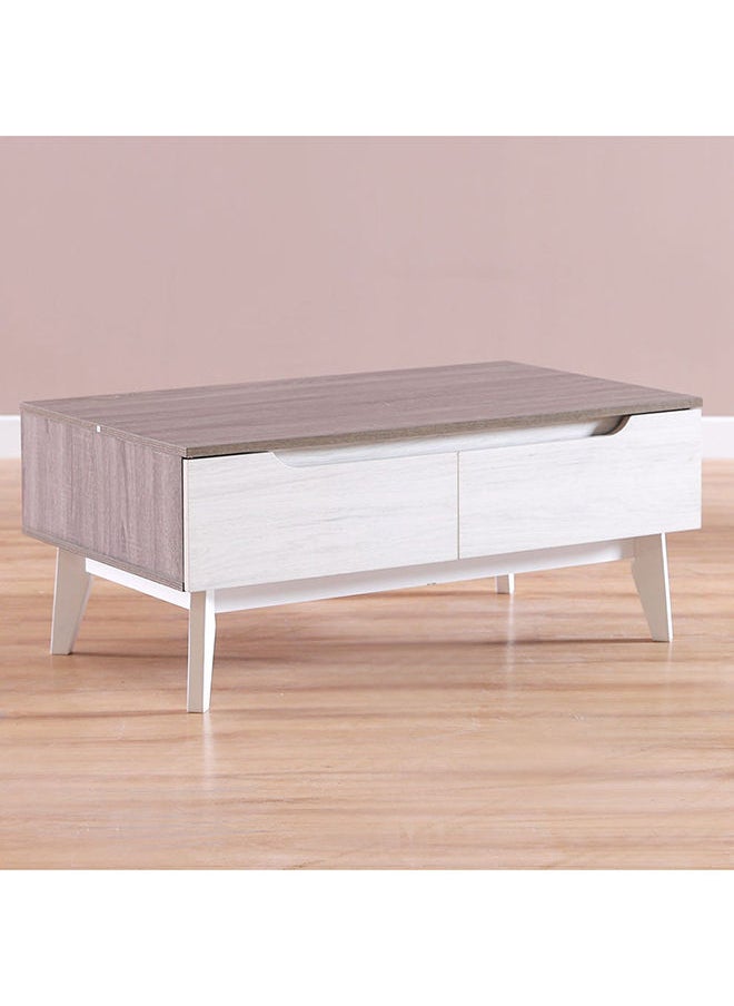 DANUBE HOME Hazel Coffee Table Multifunctional Living Room Table Space Saving Center Table Modern Design Furniture For Home 100x60x43 cm White  - Image 4