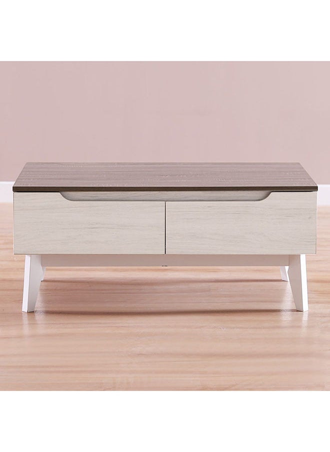 DANUBE HOME Hazel Coffee Table Multifunctional Living Room Table Space Saving Center Table Modern Design Furniture For Home 100x60x43 cm White  - Image 3