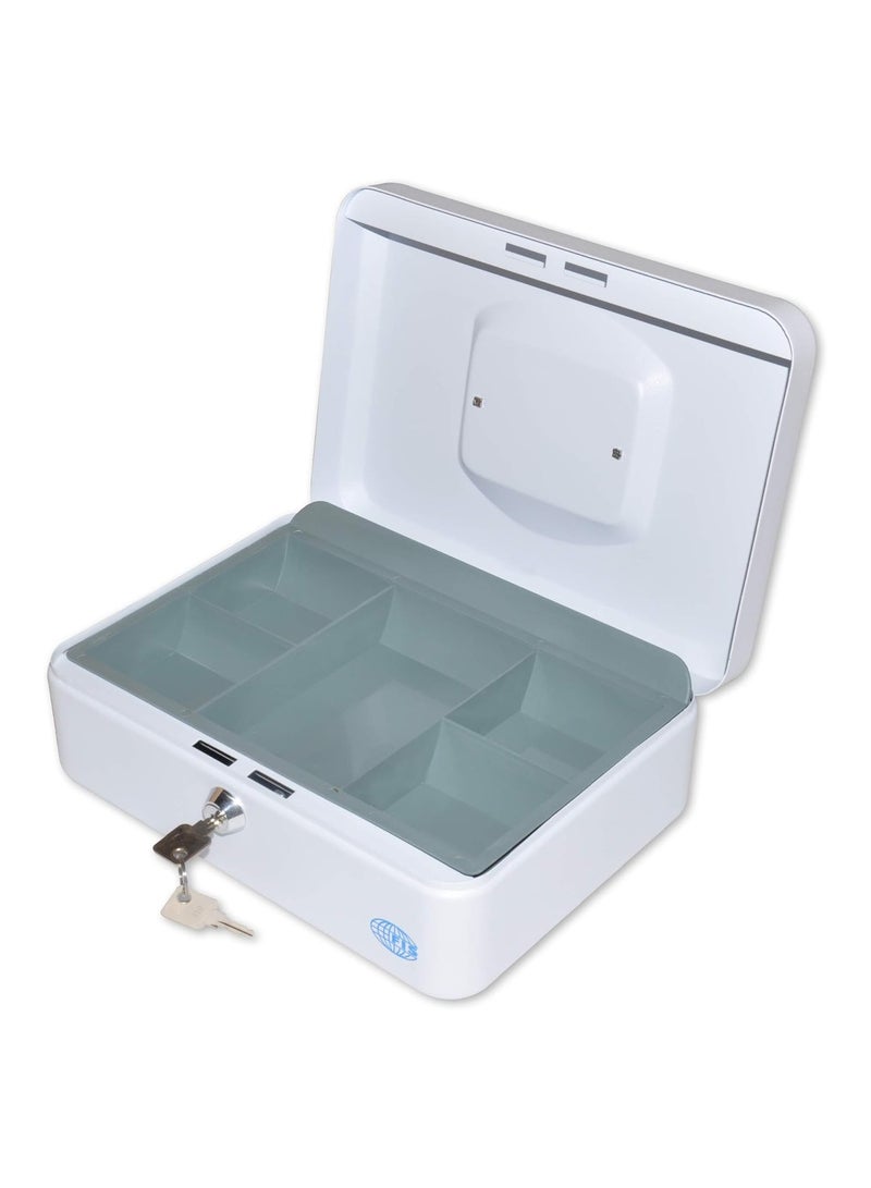 FIS Cash Box with Key 10 Inch, Matt Finish White Color - FSCPTS0025WT - Image 2