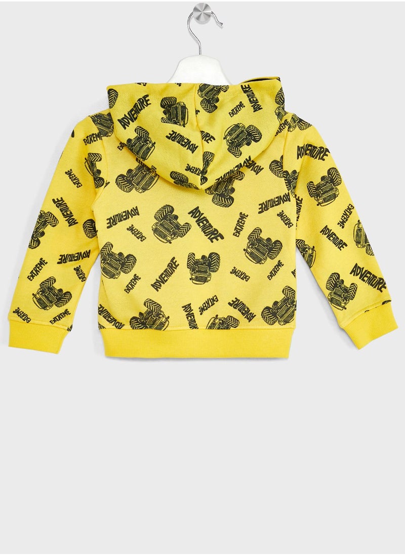 Ripples - Boys  Basic Solid Zipper Hoodie And Jogger Set - Image 1