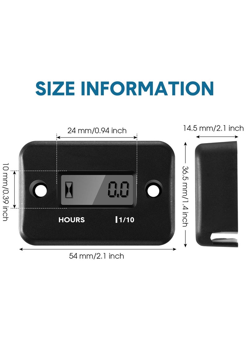 Y&D Hour Meters for Small Engines, 2 Pcs Automatically Shutdown Tachometers, Inductive Meter Gas Engine Lawn Mower Dirt Bike Motorcycle Motocross Snowmobile Karting Marine ATV Boat  - Image 3