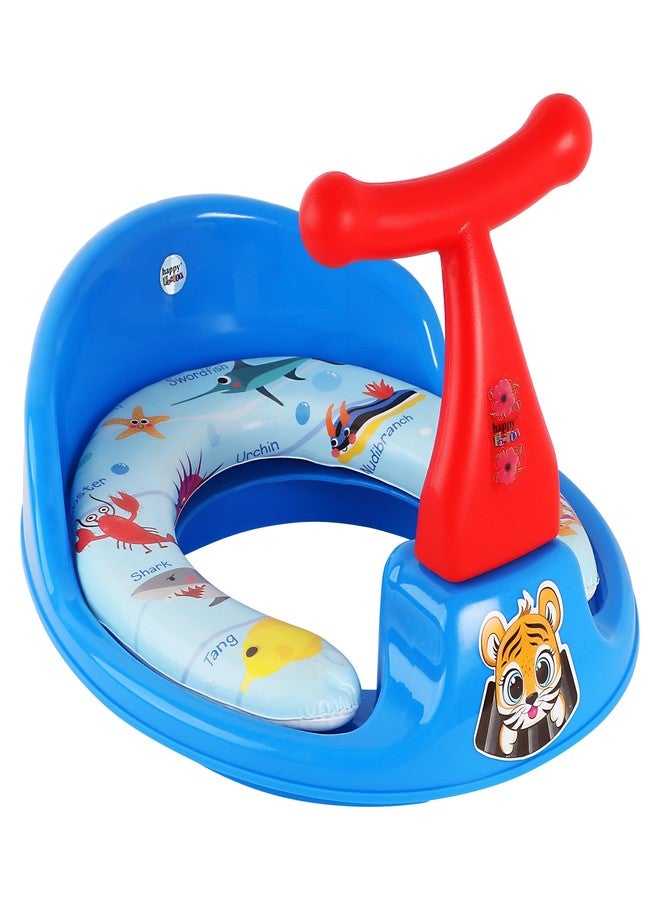 Zerya 1234 Soft Kids Toilet Trainer Baby Potty Seat With Handle And Back Support Toilet Seat For Girls & Boys (Blue) - Image 1