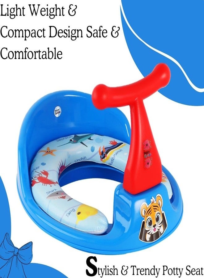 Zerya 1234 Soft Kids Toilet Trainer Baby Potty Seat With Handle And Back Support Toilet Seat For Girls & Boys (Blue) - Image 3