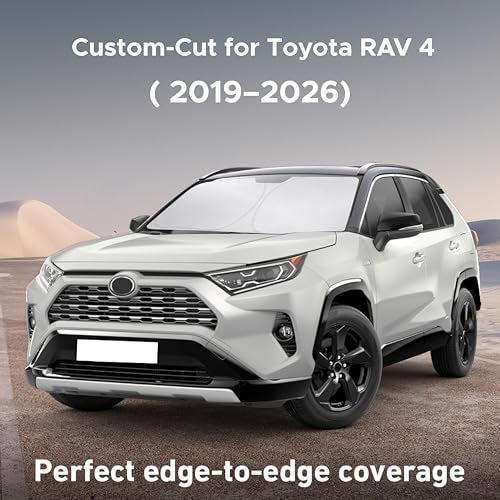 EcoNour Windshield Sunshade Compatible for Toyota RAV4 2019-2024 2025,2026 LE, XLE, Premium, XSE, Limited, SE, TRD Off-Road, Sun Visor for Front Window Sun Shade Cover, UV Protector, Car Accessories - Image 2