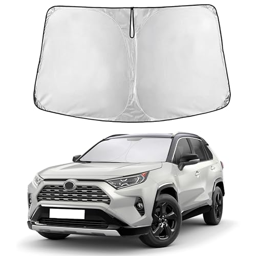 EcoNour Windshield Sunshade Compatible for Toyota RAV4 2019-2024 2025,2026 LE, XLE, Premium, XSE, Limited, SE, TRD Off-Road, Sun Visor for Front Window Sun Shade Cover, UV Protector, Car Accessories - Image 1