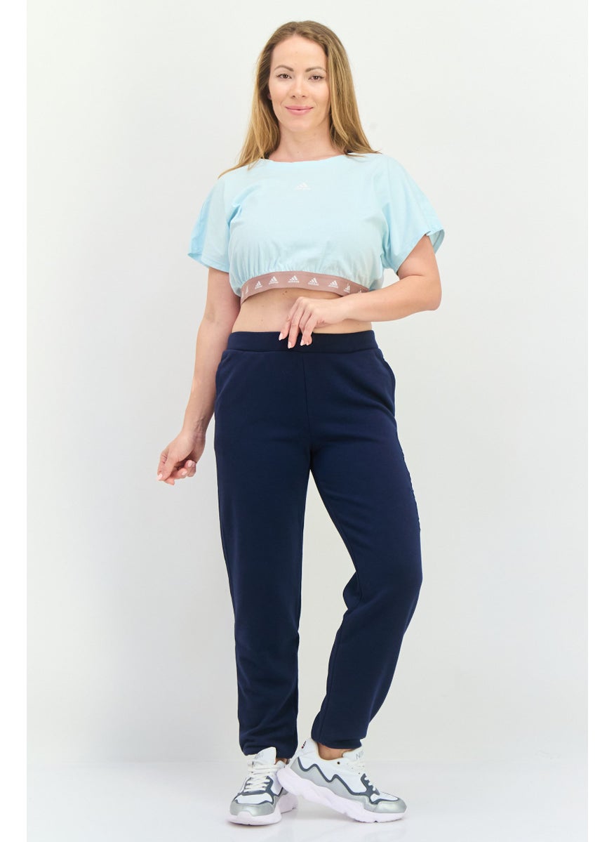 Adidas - Women Sportswear Fit Short Sleeve Outdoor Crop Top, Light Blue - Image 1
