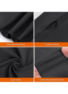 PYC Cooling Shawl Arm Sleeves Sun Protection for Women Men with Finger Hole for Golfing, Driving, Riding, Fishing-Black  - Image 5