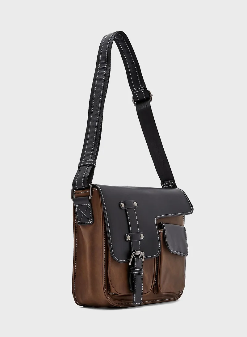 Robert Wood Cross Body Messenger Bag