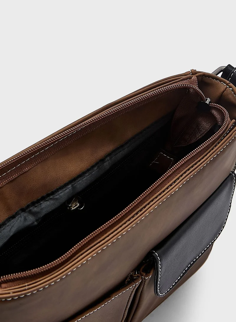 Robert Wood Cross Body Messenger Bag