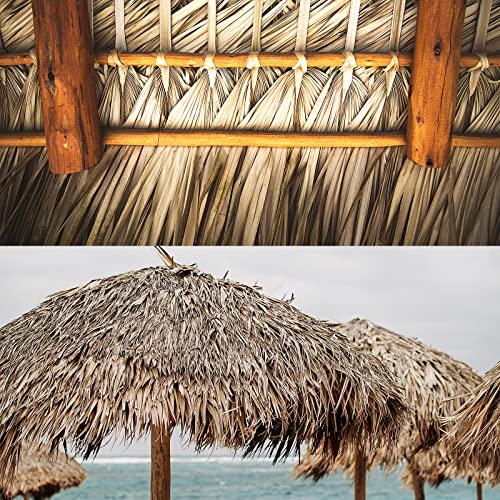 NAHARO 78.8" Tiki Straw Roof Thatch –Mexican Style Artificial Palm Thatch Rolls Tiki Bar Hut Grass Duck Boat Blinds Grass Palapa Thatch Roofing for Garden Patio Umbrella Covers Fence Party Decoration - Image 5