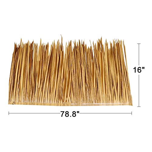 NAHARO 78.8" Tiki Straw Roof Thatch –Mexican Style Artificial Palm Thatch Rolls Tiki Bar Hut Grass Duck Boat Blinds Grass Palapa Thatch Roofing for Garden Patio Umbrella Covers Fence Party Decoration - Image 2