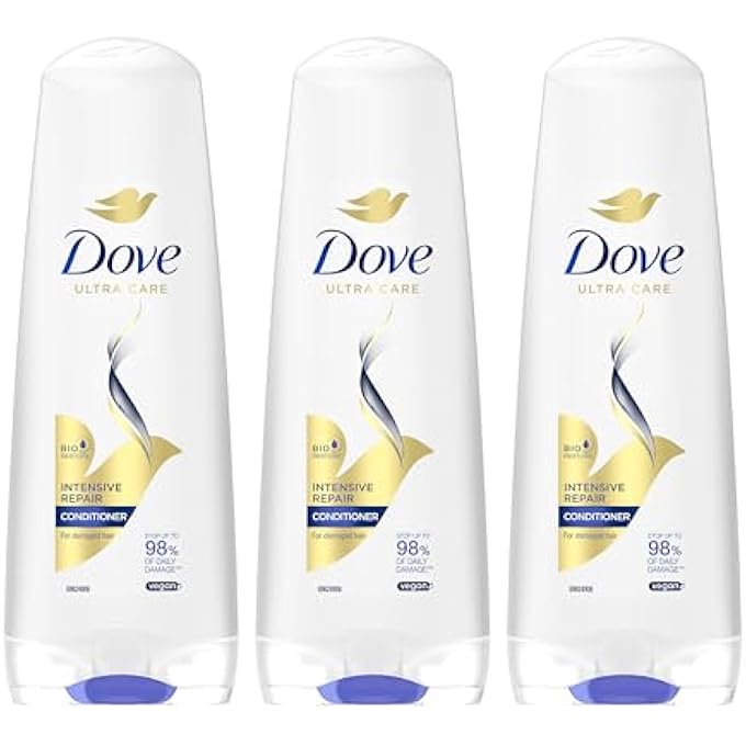 Dove ULTRA CARE INTENSIVE REPAIR CONDITIONER FOR DAMAGED HAIR FOR UP TO 98% LESS HAIR BREAKAGE X 3 X 200 ML - Image 1