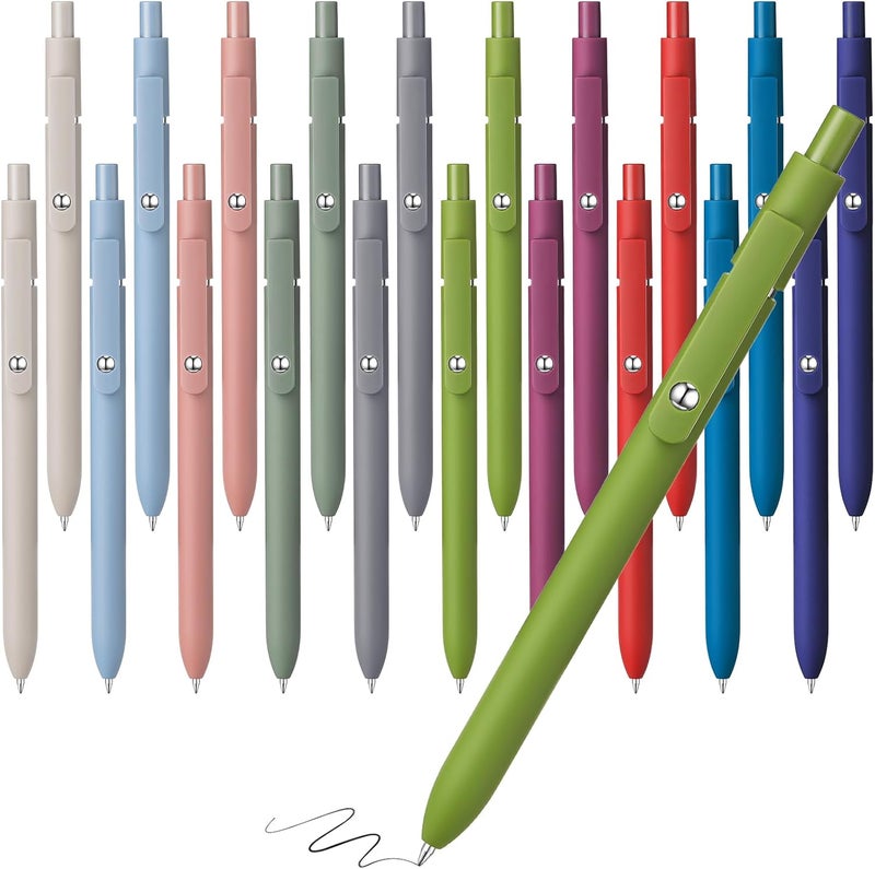 Epakh أقلام حبر جل 20 قطعة سوداء قابلة للسحب كتابة سلسة تصميم لطيف مناسبة لتدوين الملاحظات والرسم والتزيين والهدايا - Image 1