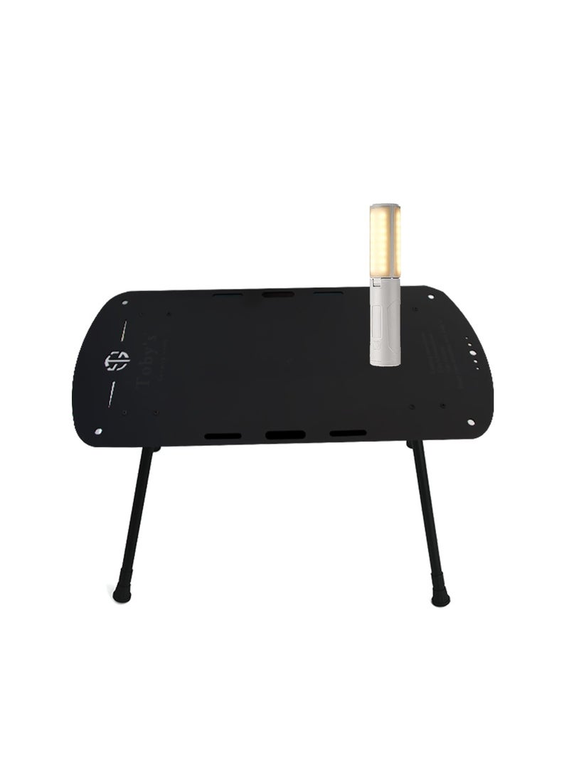 توبيز فانوس تخييم قابل للشحن 3500 مللي أمبير + طاولة تخييم ألمنيوم قابلة للطي بإطار قوي للطهي الخارجي والنزهات والتخييم وحالات الطوارئ - Image 1