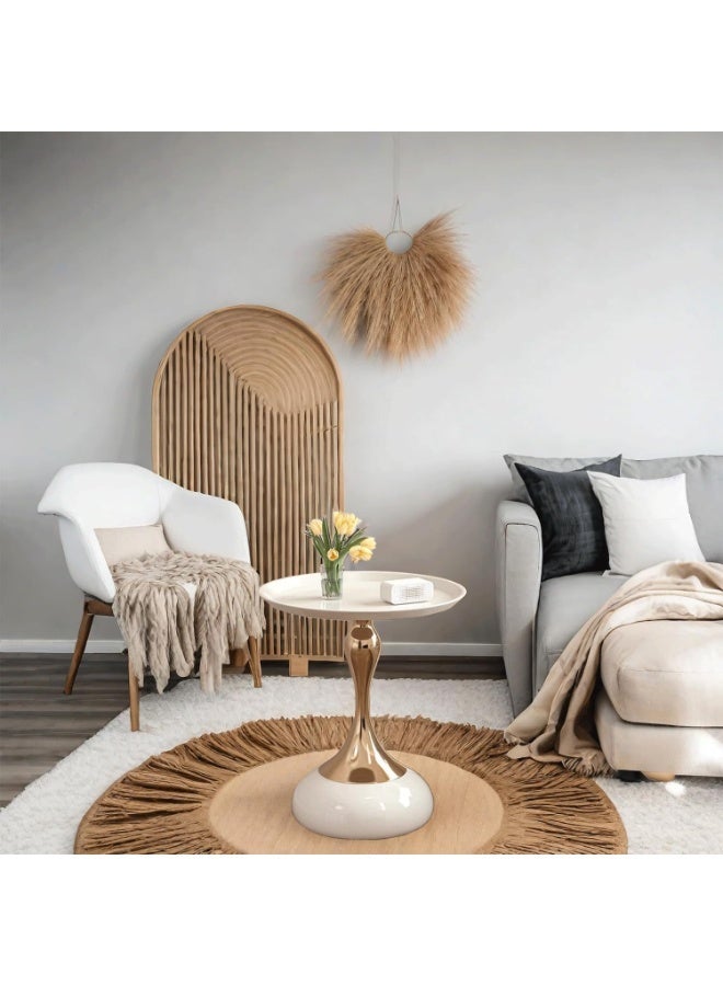 Uptyia Elegant Modern Side Table，Small Beside Table，Round End Table for Living Rooms, Cafes, Dining Rooms, Bedrooms, Outdoors - Image 3