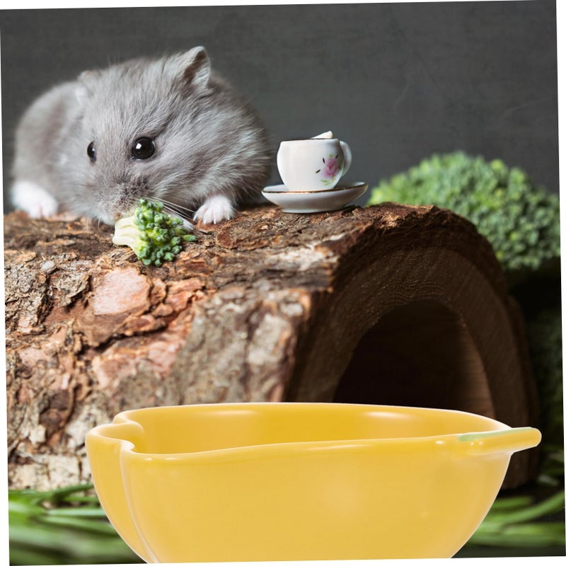Ceramic Cartoon Hamster Food Dish Refillable Feeder Compact Easy Use for Small Pets - Image 4