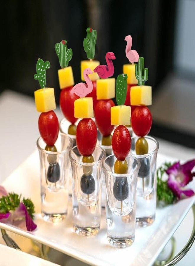 Ismosm Cocktail Picks, Decorative 200 Pack, 4.7-Inch Bamboo Skewers with Fun Cactus & Flamingo Toppers for Party Appetizers, Fruits, Drinks (Cactus+Flamingo) - Image 4