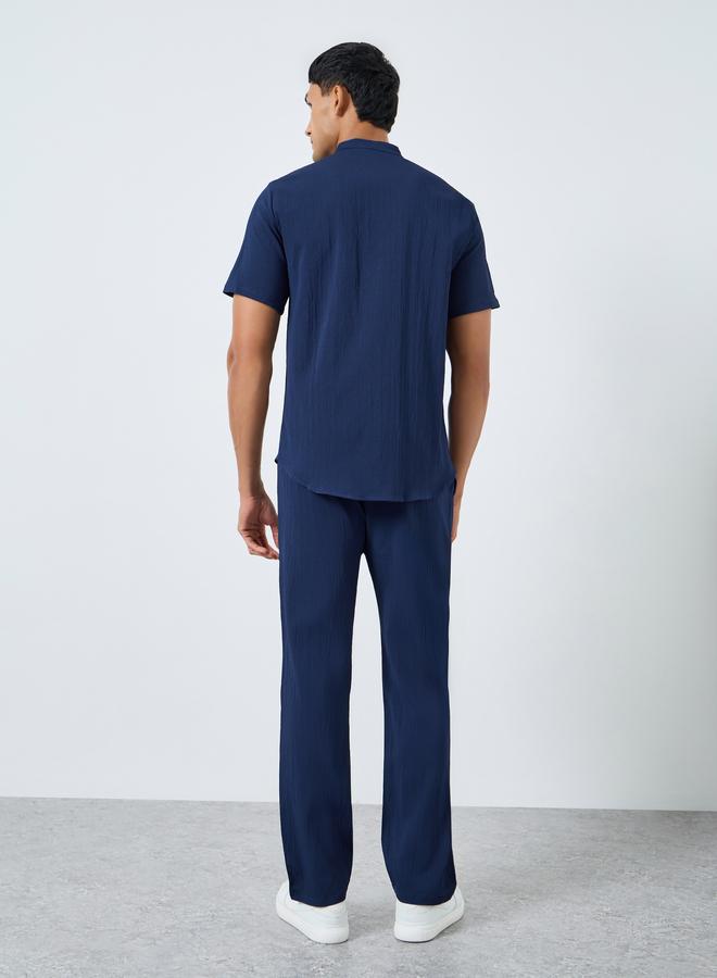 Take Two Men Solid Stand Collar Shirt and Pants Co-Ords - Image 5