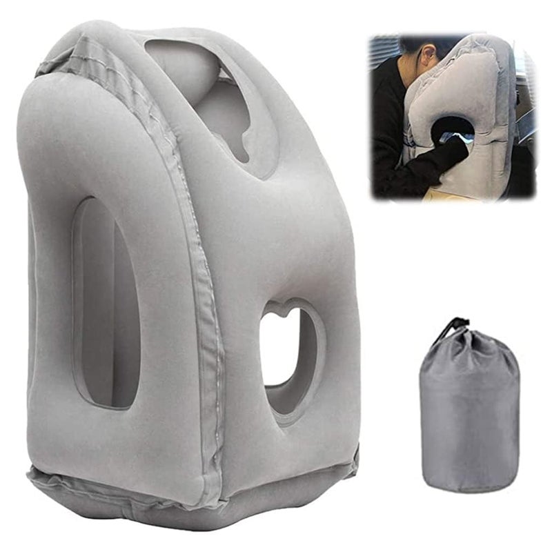 CARTIFY Inflatable Travel Pillow Airplane Neck Pillow with Neck and Head Support for Long Flight Sleeping Plane Pillow for Airplane Cars Buses Trains Office Multicolor - Image 1