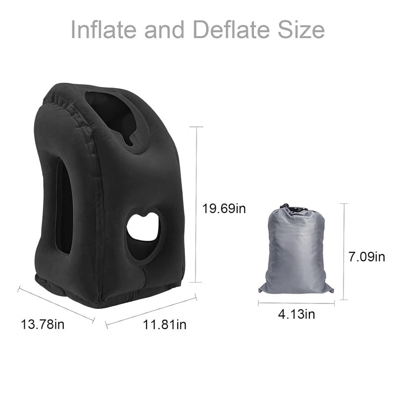 CARTIFY Inflatable Travel Pillow Airplane Neck Pillow with Neck and Head Support for Long Flight Sleeping Plane Pillow for Airplane Cars Buses Trains Office Multicolor - Image 2