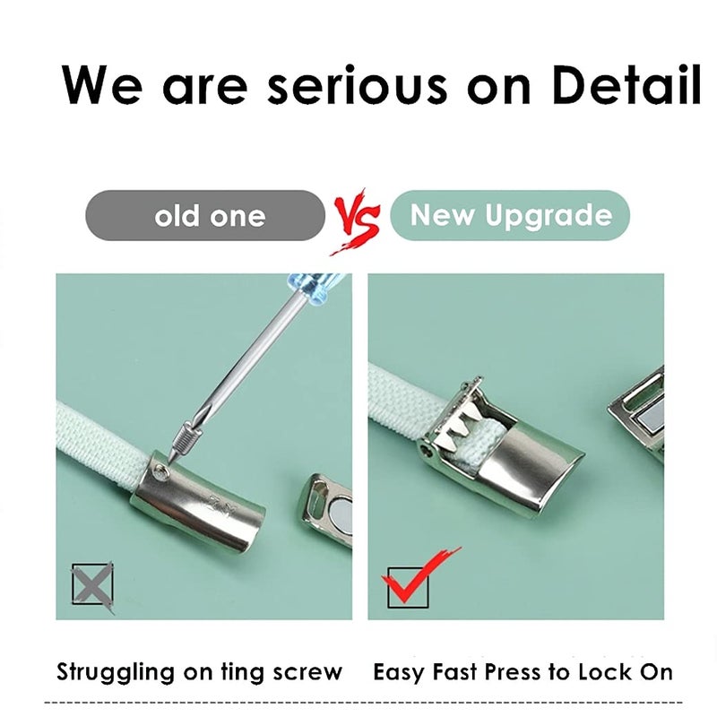 nikwesm Magnetic No Tie Elastic Shoe Laces for Kids Adults, No screw, One Size Fits All (silver rainbow) - Image 4