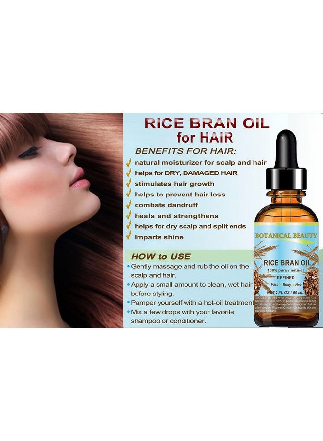 Botanical Beauty Rice Bran Oil 100% Pure Natural Refined Undiluted Cold Pressed Carrier Oil For Face Skin Body Hair Massage Nails. 1 Fl. Oz 30 Ml - Image 2