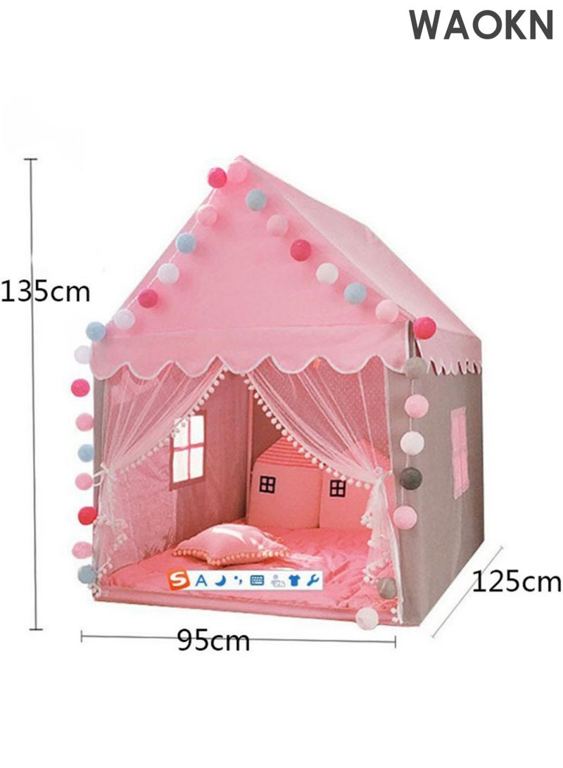 WAOKN Kids Tent,Play Tent Playhouse for Kids Reading Tent & Playroom Princess Castle Tent Gift Toys for Girl Play House with for Toddler Children Indoor & Outdoor, Princess Room Indoor Dream Castle Boy Game House Easy to Clean Easy Installation,Children's Play Tent,Princess Castle Play Tent,Outdoor and Indoor Girl's Playhouse,Easy to Set up and Stow Away,Suitable for Gifts for Kids(Pink) - Image 5