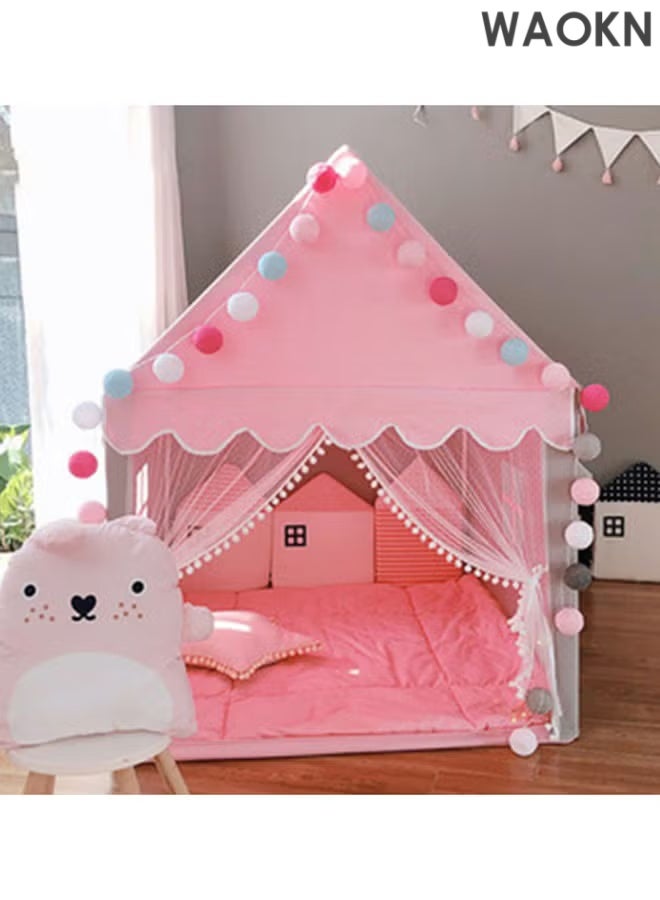 WAOKN Kids Tent,Play Tent Playhouse for Kids Reading Tent & Playroom Princess Castle Tent Gift Toys for Girl Play House with for Toddler Children Indoor & Outdoor, Princess Room Indoor Dream Castle Boy Game House Easy to Clean Easy Installation,Children's Play Tent,Princess Castle Play Tent,Outdoor and Indoor Girl's Playhouse,Easy to Set up and Stow Away,Suitable for Gifts for Kids(Pink) - Image 2