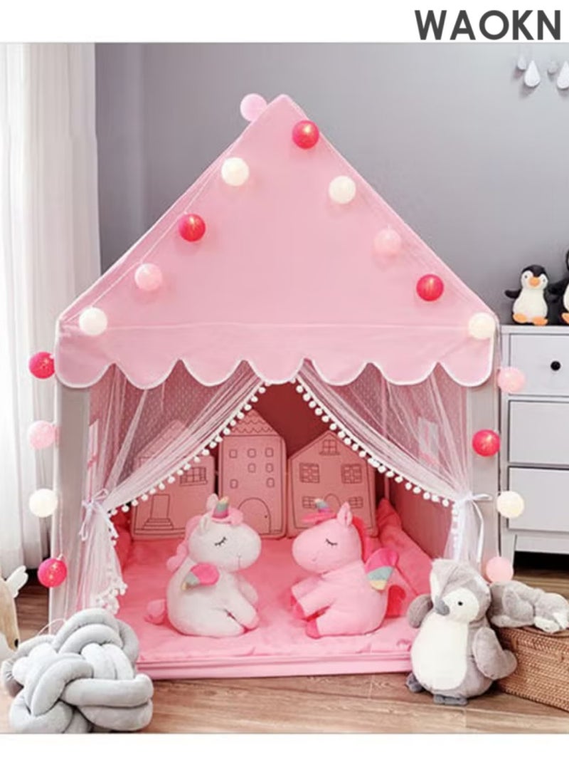 WAOKN Kids Tent,Play Tent Playhouse for Kids Reading Tent & Playroom Princess Castle Tent Gift Toys for Girl Play House with for Toddler Children Indoor & Outdoor, Princess Room Indoor Dream Castle Boy Game House Easy to Clean Easy Installation,Children's Play Tent,Princess Castle Play Tent,Outdoor and Indoor Girl's Playhouse,Easy to Set up and Stow Away,Suitable for Gifts for Kids(Pink) - Image 4