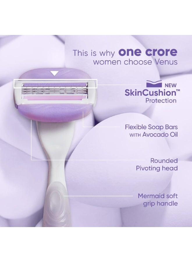 Venus Gillette Venus ComfortGlide Women’s Razor – Avocado Scent - Built-in Soap Bars for Smooth & Comfortable Shave - Image 3
