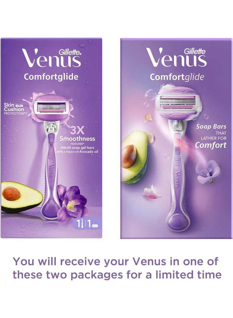Venus Gillette Venus ComfortGlide Women’s Razor – Avocado Scent - Built-in Soap Bars for Smooth & Comfortable Shave - Image 2