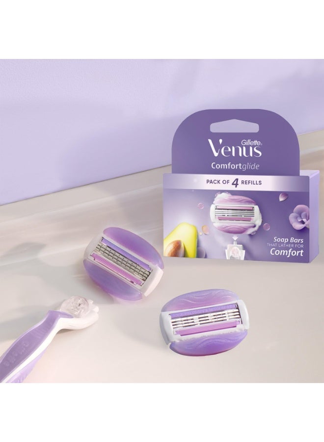 Venus Gillette Venus ComfortGlide Women’s Razor – Avocado Scent - Built-in Soap Bars for Smooth & Comfortable Shave - Image 5
