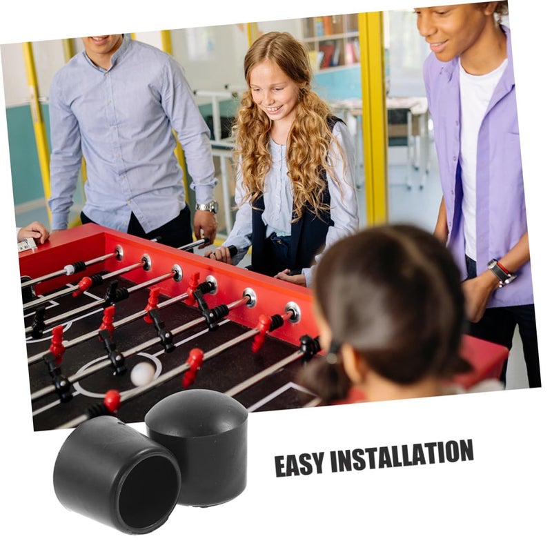 Black Plastic Foosball Rod End Caps 16pcs Set Sturdy Protectors Standard Fit Table Soccer Game Accessories - Image 4