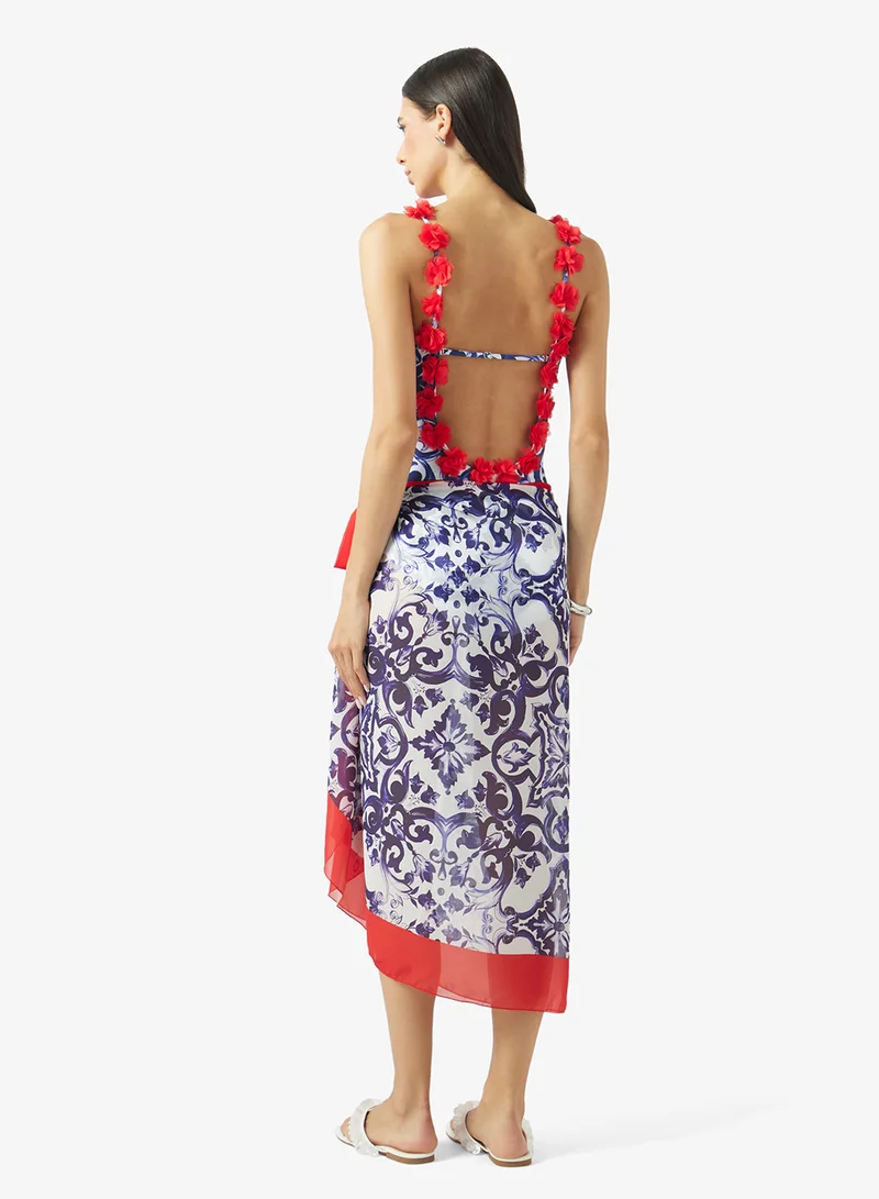 ELLA Printed Swimsuit With Beach Sarong