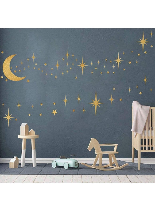 إيزما الرجعية نجمي جدار الشارات ملصقات جدار نجمة الذرية نجمة جدار الشارات نجمة جدار الشارات الفتيات غرفة جدار الشارات قشر وعصا القمر جدار الشارات - Image 1