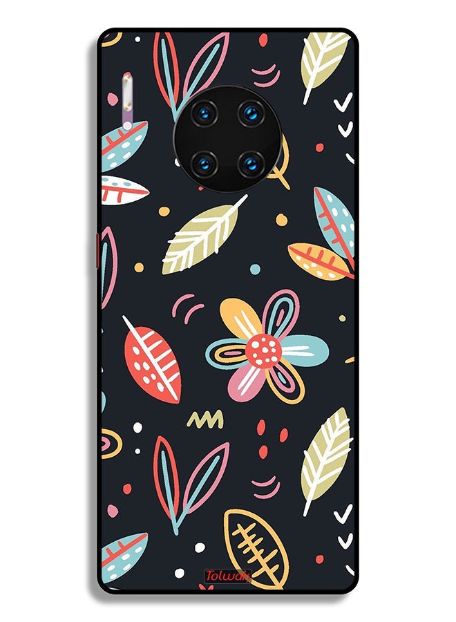 Tolwak Huawei Mate 30 Pro 4G Protective Case Cover Flowers And Leaves Abstract Art - Image 2
