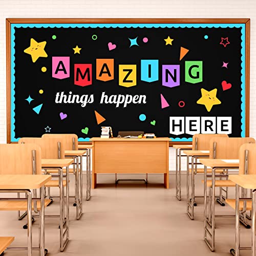 LioNergy Classroon Bulletin Board Decoration Set Welcome Bulletin Board Wall Door Decor for Kindergarten Preschool Elementary Middle School - Amazing Things Happen Here - Image 2