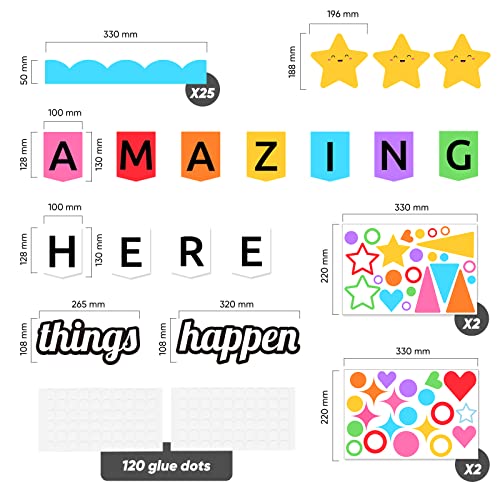 LioNergy Classroon Bulletin Board Decoration Set Welcome Bulletin Board Wall Door Decor for Kindergarten Preschool Elementary Middle School - Amazing Things Happen Here - Image 3