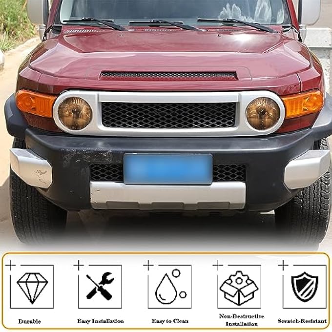 ريحني غطاء المصباح الأمامي المدخن متوافق مع تويوتا FJ كروزر 20072021 مصباح أمامي ABS غطاء حماية زخرفي من المصباح الأمامي 2 قطعة من المصباح الأمامي الرمادي الشفاف - Image 5