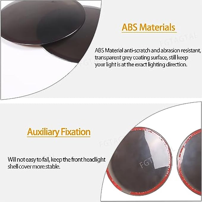 ريحني غطاء المصباح الأمامي المدخن متوافق مع تويوتا FJ كروزر 20072021 مصباح أمامي ABS غطاء حماية زخرفي من المصباح الأمامي 2 قطعة من المصباح الأمامي الرمادي الشفاف - Image 4