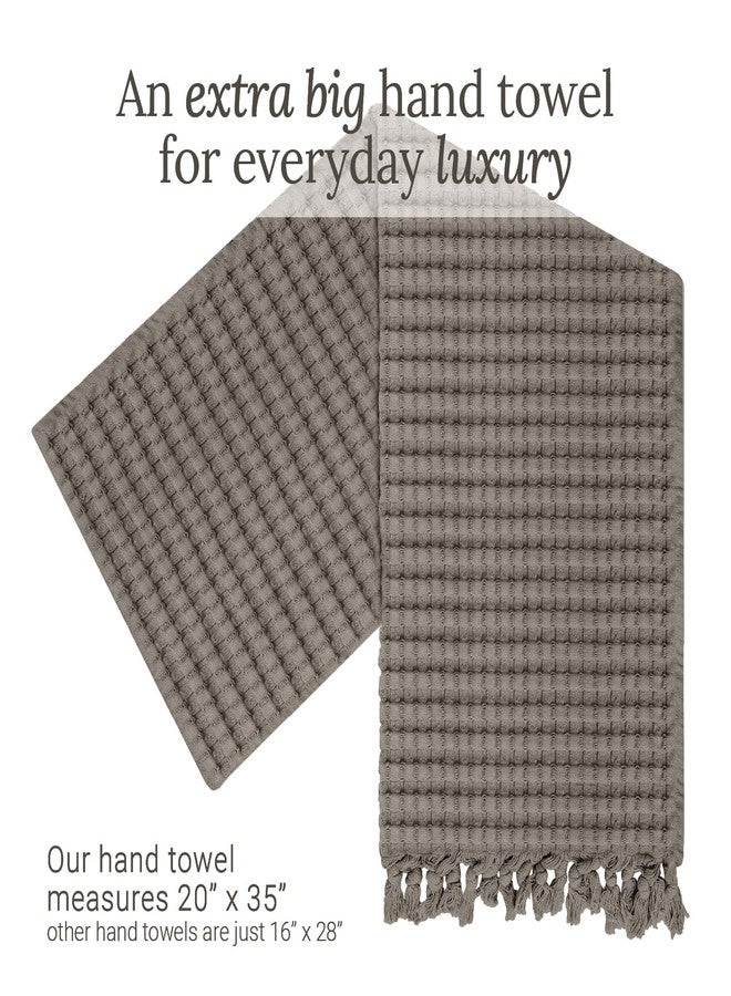 GILDEN TREE Decorative Waffle Hand Towels for Bathroom, 20x35 Large, Quick Drying Fingertip Towel, 2 Pack, Modern Style (Stone) - Image 4