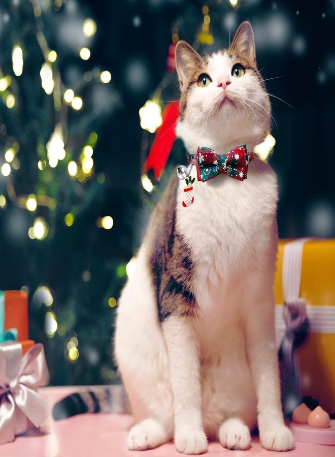 LLHK 4 Pack Christmas Cat Collars with Bow Tie and Bell,Breakaway Kitten Collar for Girl Boy Cats,Adjustable 7-12inch, for Kitty Kitten Adult Cats,Pet Supplies,Stuff,Accessories - Image 2