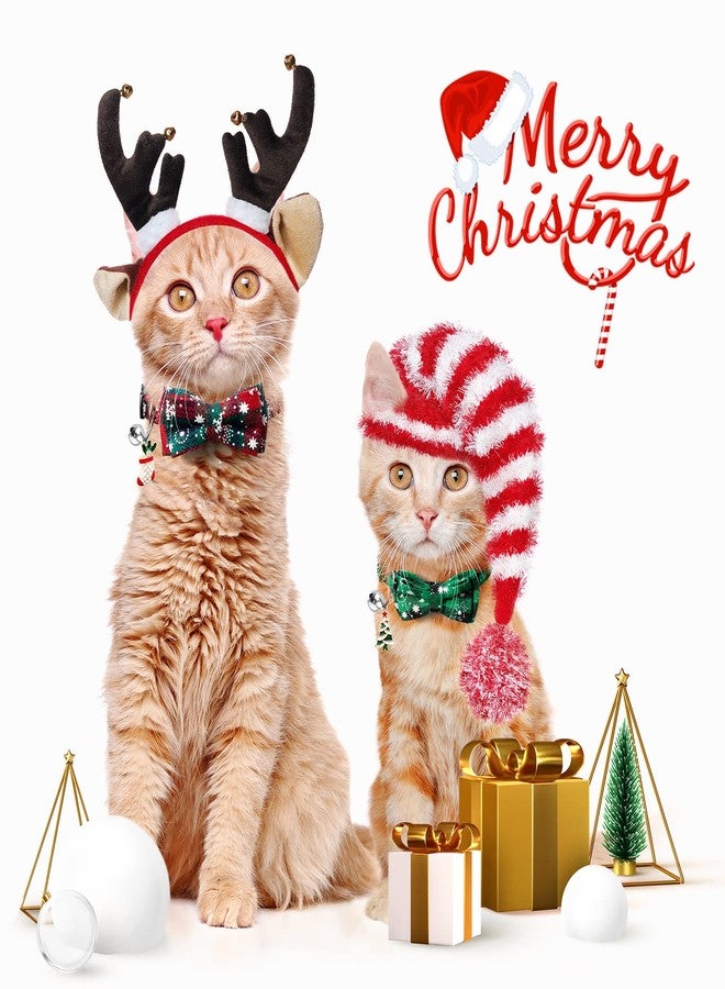 LLHK 4 Pack Christmas Cat Collars with Bow Tie and Bell,Breakaway Kitten Collar for Girl Boy Cats,Adjustable 7-12inch, for Kitty Kitten Adult Cats,Pet Supplies,Stuff,Accessories - Image 5
