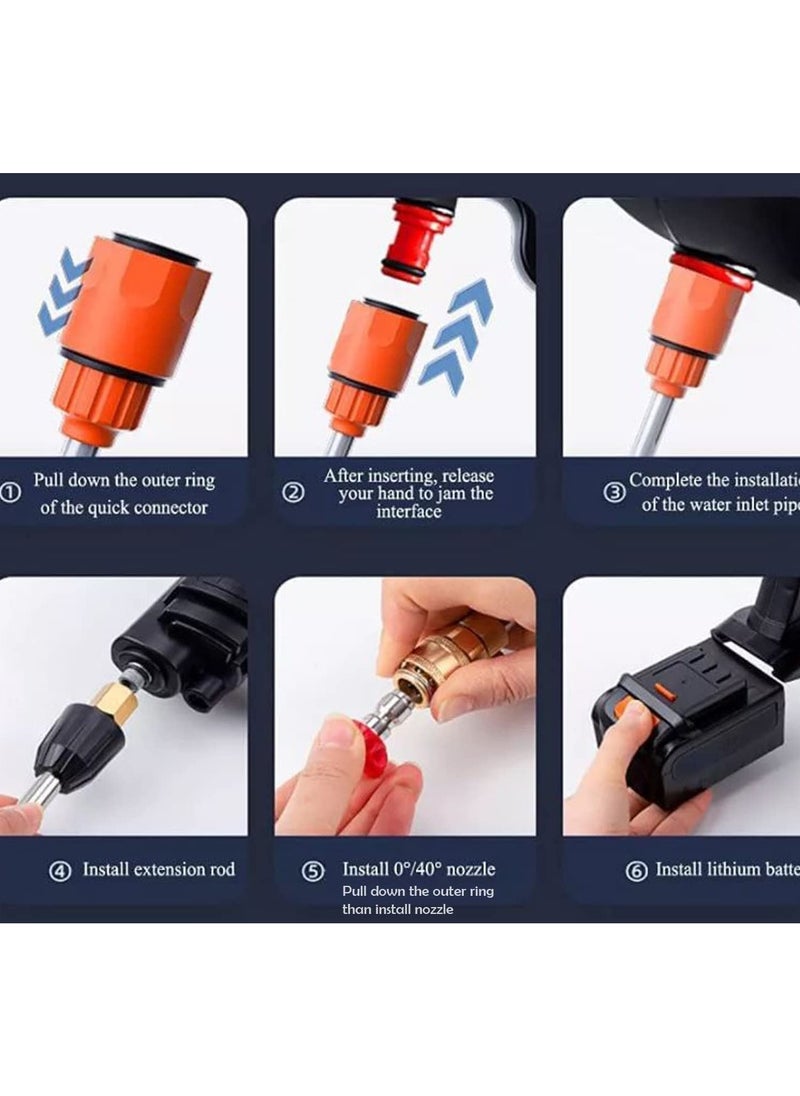 Generic - Cordless Pressure Washer High Pressure Car Washer Electric Cleaners Machine High Pressure Water Spray Gun for Gardening Watering Cleaning Floors - Image 1