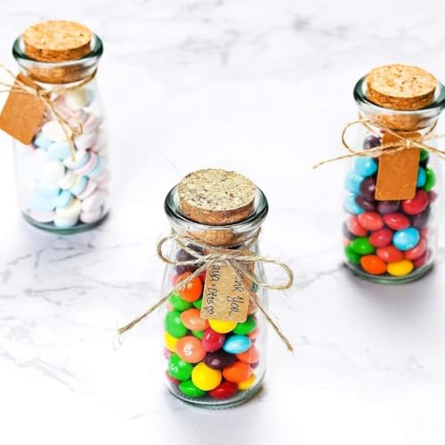 Otis Classic Small Glass Jars with Lids – Set of 12 Mini Glass Bottles with Corks for Halloween Decorations Fall Décor Wedding & Party Favors, Halloween DIY Crafts, Potions, Spices & Candy, 3.4 oz - Image 5