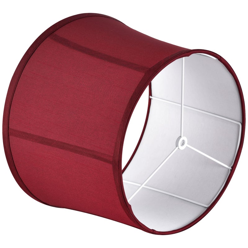 GO&SO GOSO Burgundy Lamp Shades for Table Lamps and Floor Lamp,12x14x10 inch Spider Lamp Shade for Bedroom Decoration Replacement Lampshade Red Vintage, Drum Faux Silk Handcraft,Easy Assembly(Set of 2) - Image 5