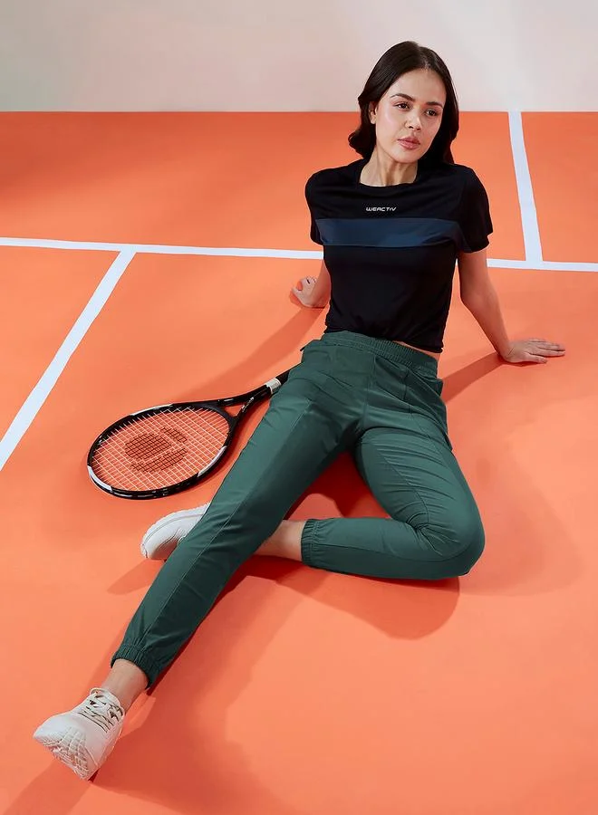 تكنوسبورت Technosport Women Solid Cuffed Joggers