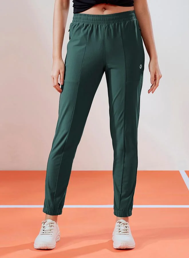 تكنوسبورت Technosport Women Solid Cuffed Joggers