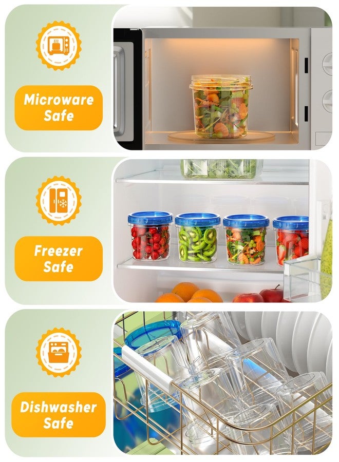 BiuLeon 12 Pack-24 oz Freezer Storage Containers, Plastic Food Storage Containers with Twist Top Lids, BPA Free and Reusable Soup Containers with Lids, Leakproof/Microwave/Dishwasher Safe - Image 4